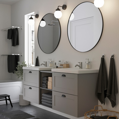 ENHET Bathroom, anthracite/grey frame, 164x43x65 cm