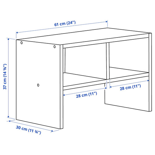 BRUKSVARA Side table, white, 61x30 cm