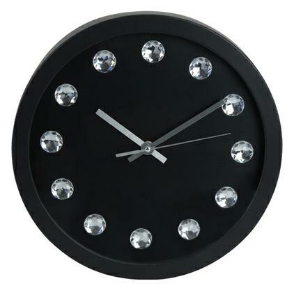 Wall Clock Intesi Diamanti, black