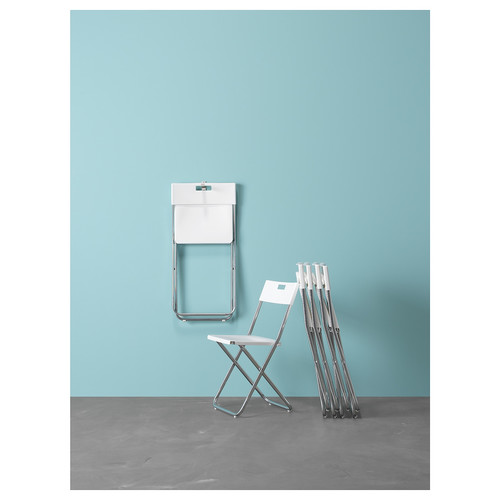 GUNDE Folding chair, white