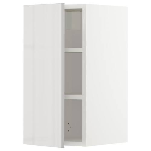 METOD Wall cabinet with shelves, white/Ringhult light grey, 30x60 cm