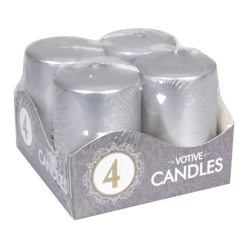 Christmas Advent Candle 4pcs, silver