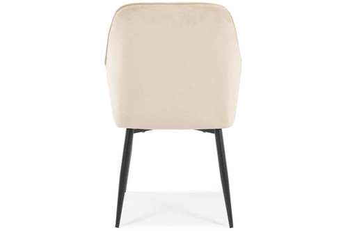 Glamour Chair with Armrests EMMA, velvet, beige