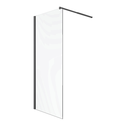 GoodHome Walk-in Shower Panel Beloya 80 cm, transparent/black