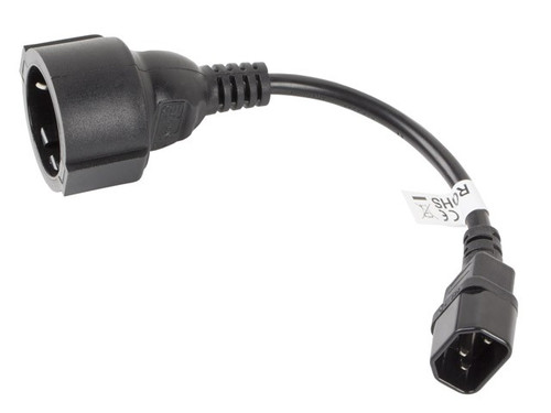 Lanberg Extension Power Cable IEC 320 C14 - Schuko 20cm  black