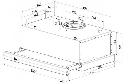 Teka Pull-out Hood TL1-52, inox