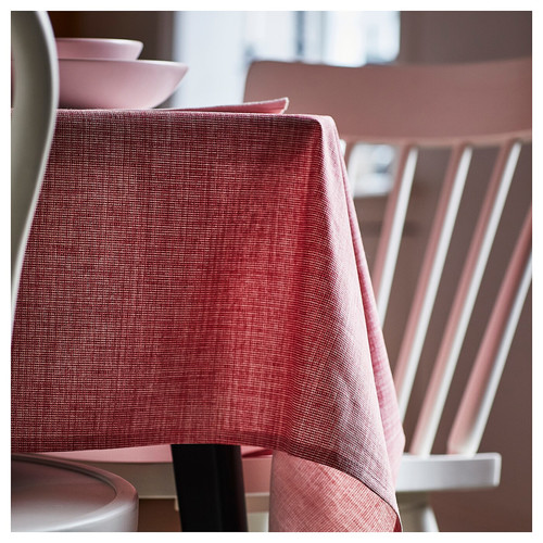 SVARTSENAP Tablecloth, pink-red, 145x240 cm