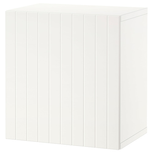 BESTÅ Wall-mounted cabinet combination, white/Sutterviken white, 60x42x64 cm