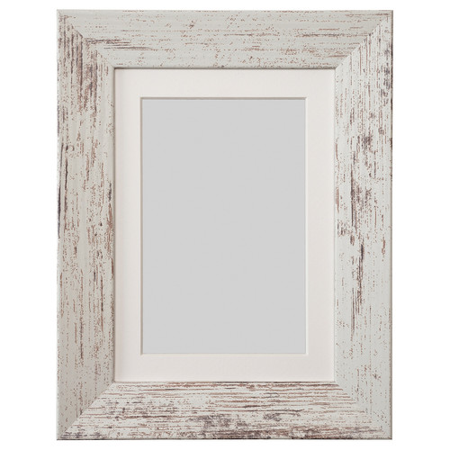 PLOMMONTRÄD Frame, white stained pine effect, 13x18 cm