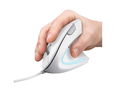 Trust Optical Wired Mouse Verto Ergo, white