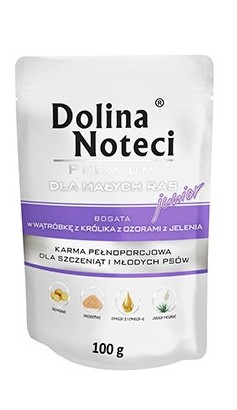 Dolina Noteci Premium Junior Small Breeds Wet Dog Food with Rabbit Liver 100g