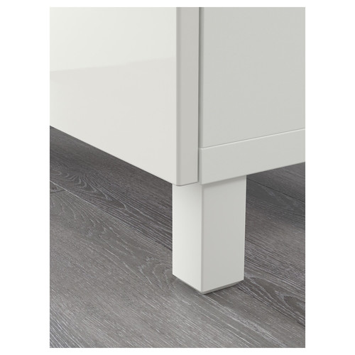 BESTÅ Storage combination with drawers, white/Selsviken/Stubbarp high-gloss/white, 180x42x74 cm