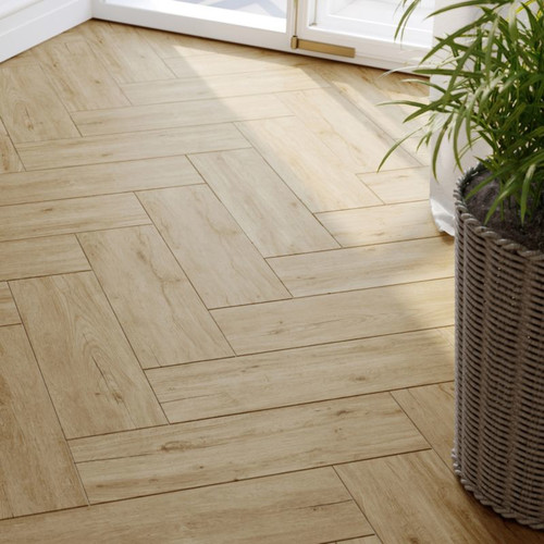 Gres Floor Tile Boxwood GoodHome 18.5 x 59.8 cm, brown, 1 sqm