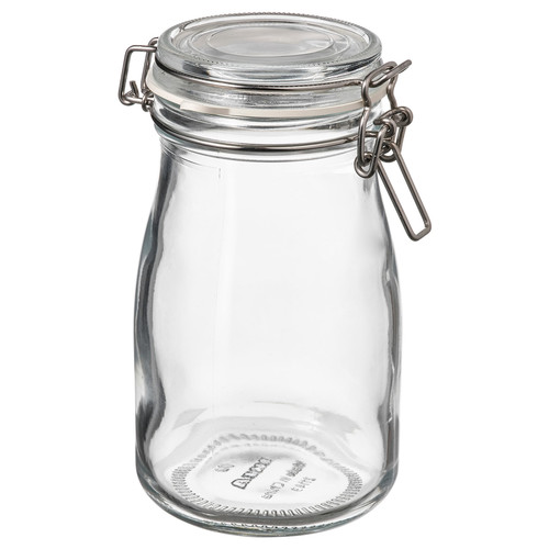 KORKEN Bottle shaped jar with lid, clear glass, 0.4 l