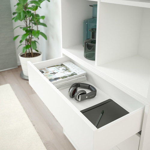 EKET Cabinet combination with feet, white, 70x35x212 cm