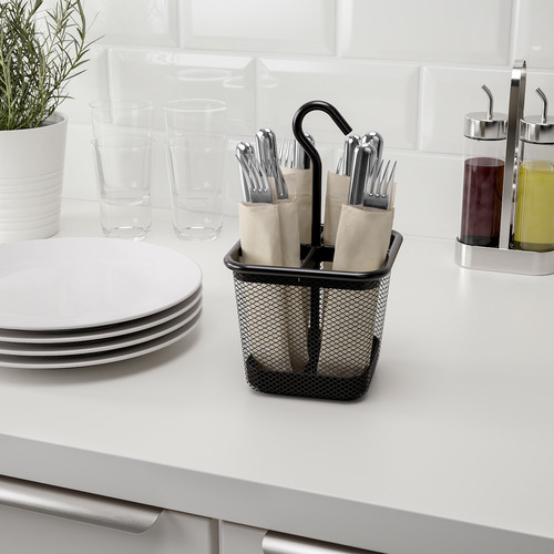 UPPDATERA Cutlery caddy, anthracite, 12x12 cm