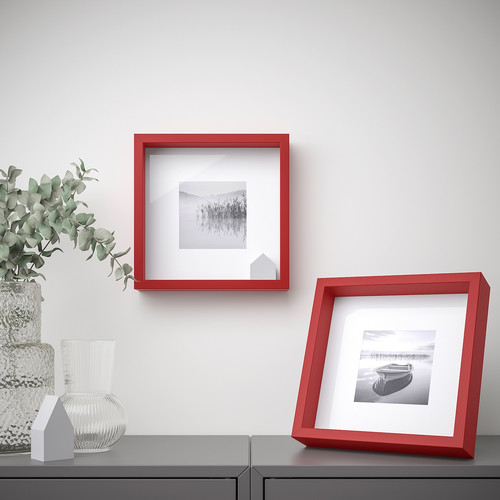 SANNAHED Frame, red, 25x25 cm