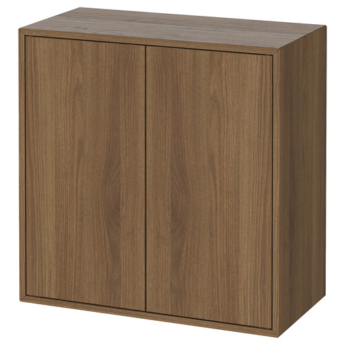 EKET Cabinet w 2 doors and 1 shelf, brown/walnut effect, 70x35x70 cm