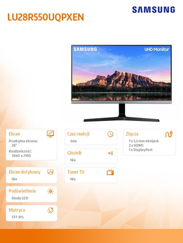 Samsung 28" Monitor LU28R550UQPXEN IPS UHD 2xHDMI 1xDP 4ms