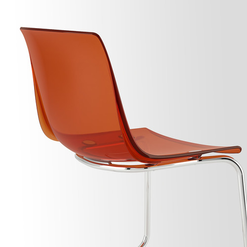 TOBIAS Chair, brown/red/chrome-plated