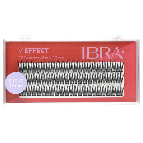IBRA Artificial Eyelashes 20 Flares V EFFECT  0.10/C - 14mm