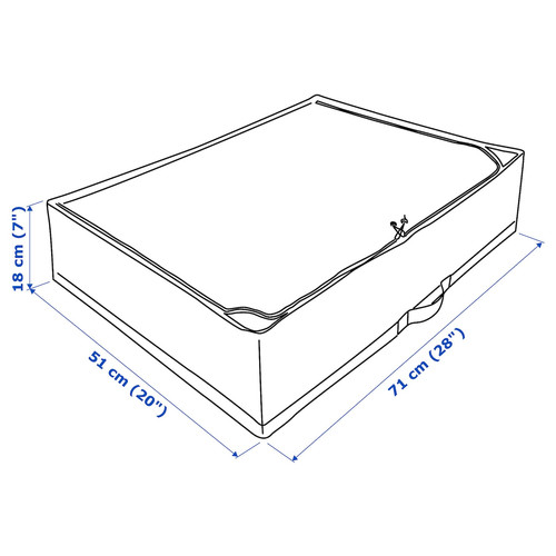 STUK  Storage case, white/grey, 71x51x18 cm