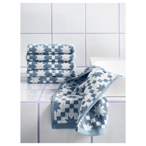 PILGULDMAL Guest towel, dark grey-blue/white, 30x50 cm