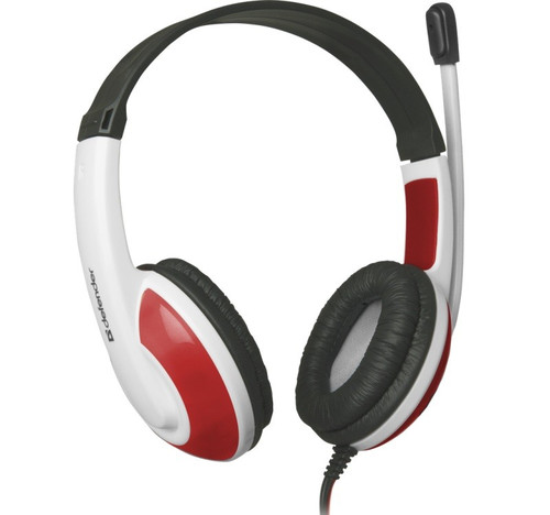 Defender Gaming Headset Warhead G-120, red + white, cable 2 m