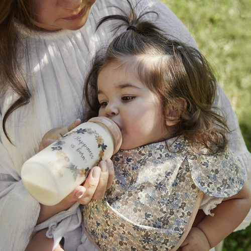 Elodie Details Glass Feeding Bottle 250ml, Blue Garden