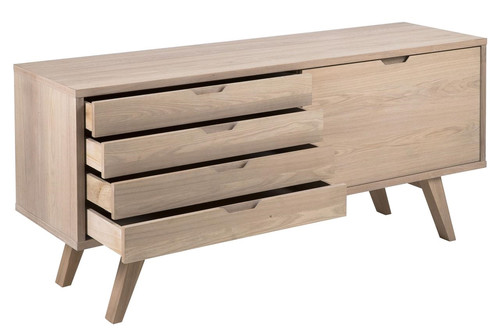 Chest of Drawers A-line, white-stained oak