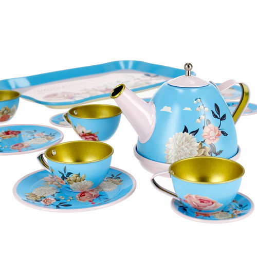 Children's Tin Tea Set Pretty Flowers 3+