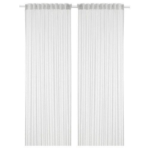 DVÄRGRÖRFLY Sheer curtains, 1 pair, off-white, 145x300 cm