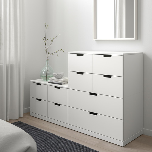 NORDLI Chest of 10 drawers, white, 160x99 cm