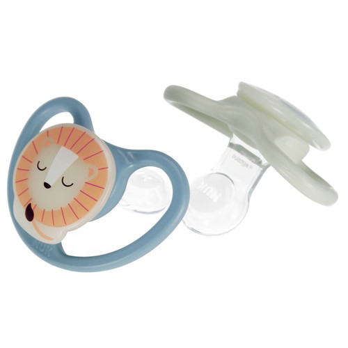 NUK Soother Pacifier Space Night 2pcs 0-6m, blue/grey
