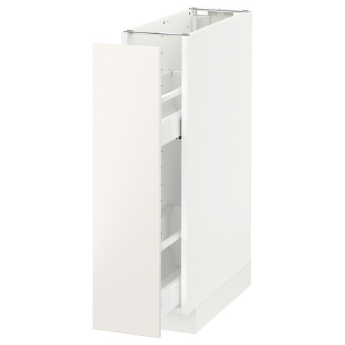 METOD Base cabinet/pull-out int fittings, white, Veddinge white, 20x60 cm