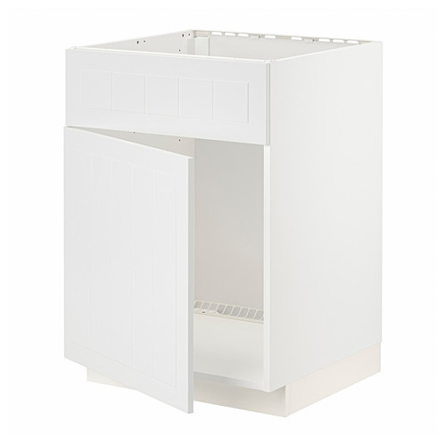 METOD Base cabinet f sink w door/front, white/Stensund white, 60x60 cm