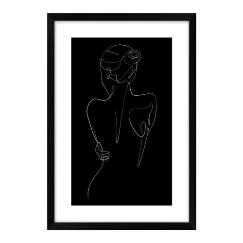 Picture Woman Drawing Black 60 x 90 cm
