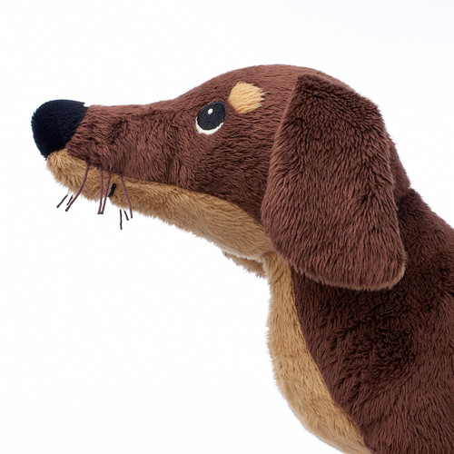 SMÅSLUG Soft toy, dog, brown