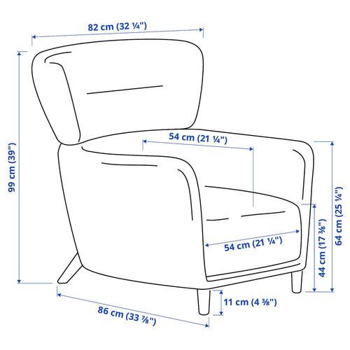 OSKARSHAMN Wing chair, Tibbleby beige/grey