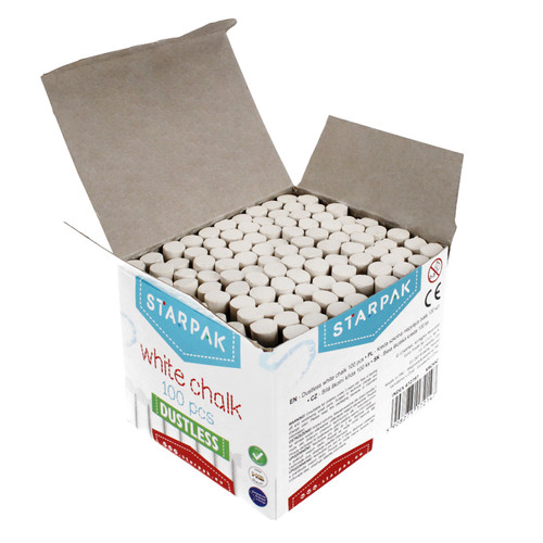 Starpak Dustless White Chalk 100pcs