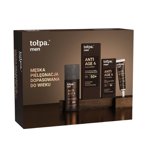 TOŁPA Gift Set Men Anti Age 50+ 2024 (Strengthening Anti-Wrinkle Cream 50ml + Anti-Wrinkle Eye Cream 10 ml)