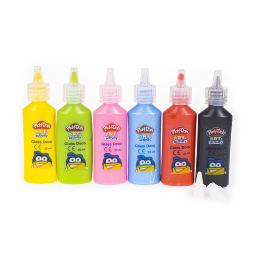 Starpak Glass Deco Paints 6 Colours x 22ml Play-Doh