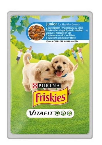 Friskies Dog Junior Wet Food Chicken and Carrot in Jelly 100g