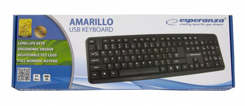 Esperanza Amarillo Wired Keyboard, black