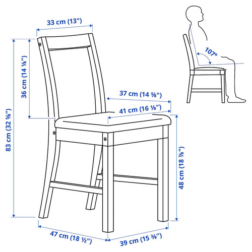 PINNTORP / PINNTORP Table and 4 chairs, light brown stained white stained/Katorp light brown stained, 125 cm