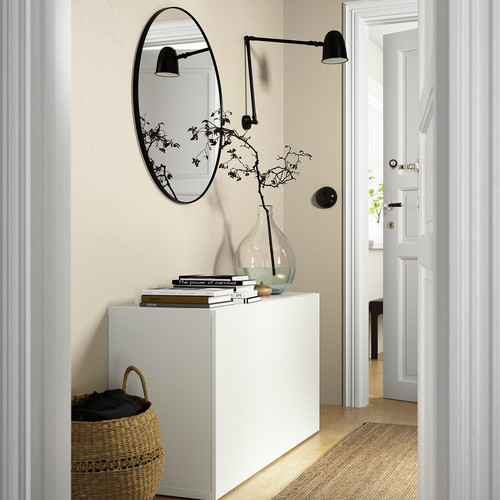 BESTÅ Storage combination with doors, white/Laxviken white, 120x42x65 cm