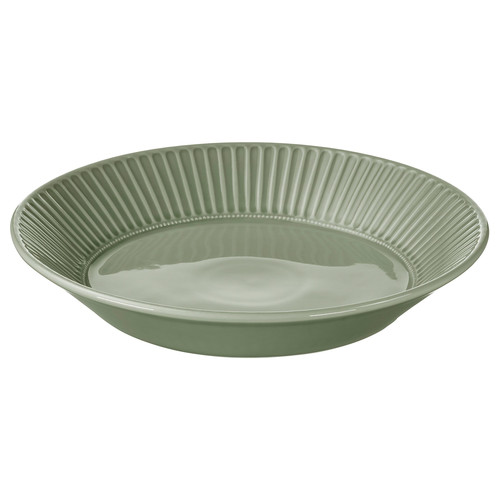 STRIMMIG Serving plate, stoneware pale grey-green, 29 cm