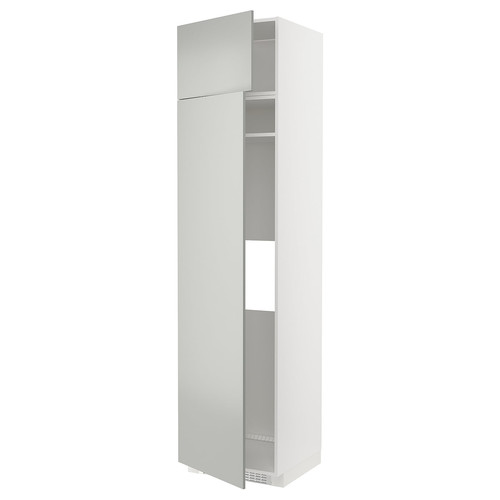 METOD Hi cab f fridge or freezer w 2 drs, white/Havstorp light grey, 60x60x240 cm