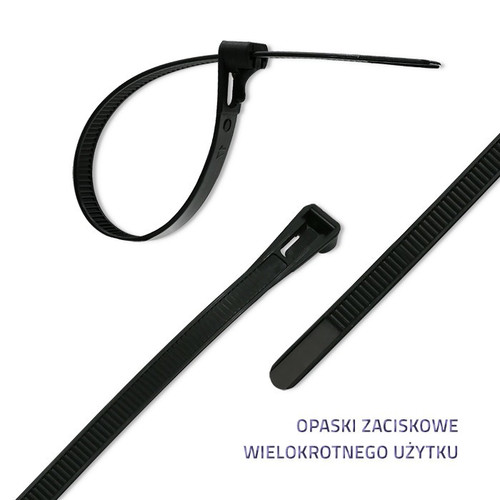 Qoltec Reusable Self-locking Cable Ties 7.2x450mm 100pcs