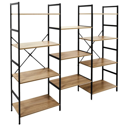 Shelving Unit Bookcase Bistrot, black/natural